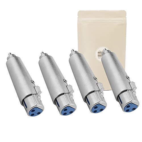 4 x Adapter XLR weiblich 3-polig auf RCA männlich Mono All Metal Audio HiFi mit Verriegelung von Adaptout