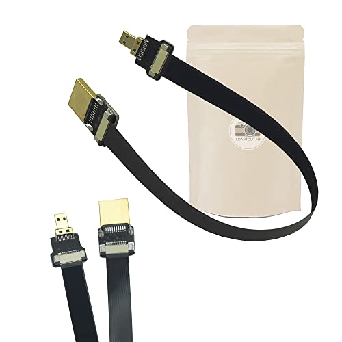 Adaptout Flachkabel HDMI Stecker auf Micro HDMI Stecker – Länge 10 cm – Französische Marke von Adaptout