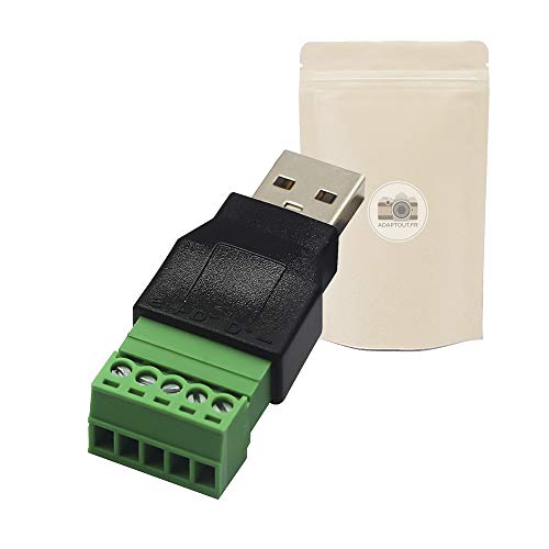 USB-Terminalblock 2 männlich 5-poliger USB2-Adapter Domino-Terminal-Raspberry PI Nahtloser Anschluss - Adaptive französische Marke von Adaptout