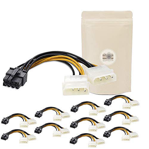 X10 Kabel Molex 8pin weiblich bis 2x 4pin männliches Kabel PCI Express 18 cm Brosche Footage für Grafikkarte - adaptive französische Marke von Adaptout