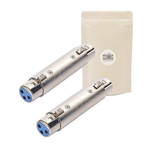 X2 weibliche XLR-Kupplung - weiblicher Stereo-Adapter Metall ABS-Anschluss Adapter Verlängerungskabel 3 Pins Pins Adaptive French Marke von Adaptout