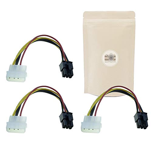 X3 Kabel Molex 4 Pin Männlich auf 6 Pin Weibliche Kabel PCI Express 18 cm Brosche Power Map für 4pin Grafikkarte bis 6pin Pin - adaptive französische Marke von Adaptout