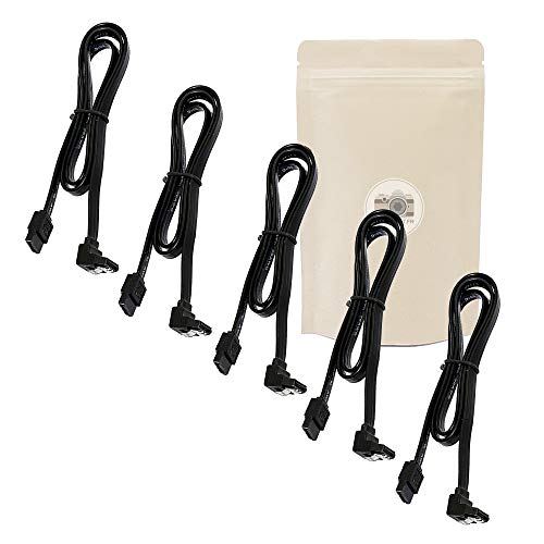 X5 Kabel SATA 3 40 cm 90 ° 6 GBPS Winkel Ellenbogen HDD HDD-PC-Mutterkarte SATA III 3.0 - Adaptive French Marke von Adaptout