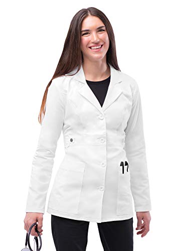 Adar Pop-Stretch Damen Laborkittel - 71 cm Tab-Waist Labormantel - 3300 - White - M von Adar Uniforms