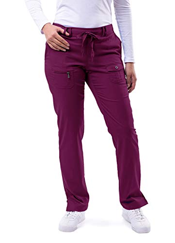 Adar Pro Damen Kittel - Medizinische Skinny Yoga Hose - P4100P - Wine - 2X von Adar Uniforms