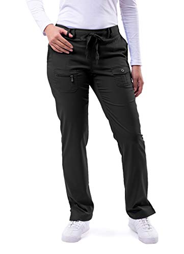 Adar Pro Damen Kittel - Medizinische Skinny Yoga Hose - P4100T - Black - 2X von Adar Uniforms