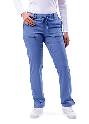 Adar Pro Damen Kittel - Medizinische Skinny Yoga Hose - P4100T - Ceil Blue - 2X von Adar Uniforms