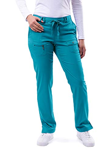 Adar Pro Damen Kittel - Medizinische Skinny Yoga Hose - P4100T - Teal Blue - 2X von Adar Uniforms