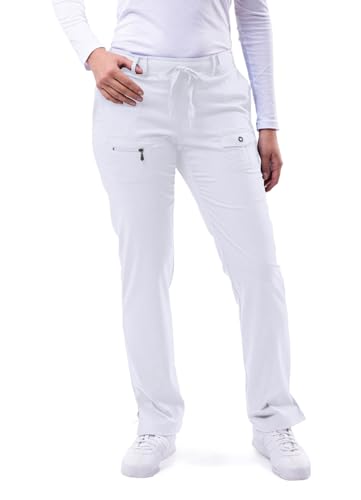 Adar Pro Damen Kittel - Medizinische Skinny Yoga Hose - P4100T - White - S von Adar Uniforms