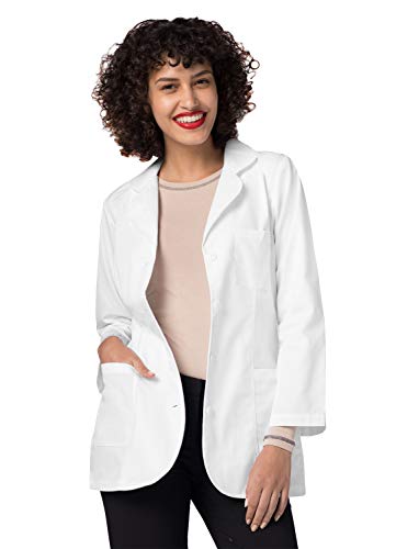 Adar Universal Damen Laborkittel - Diamant-Ausschnitt 76 cm Arztkittel - 806 - White - L von Adar Uniforms