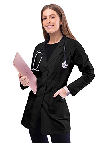 Adar Universal Damen Laborkittel - Perfektion 81 cm Labormantel - 811 - Black - 2X von Adar Uniforms