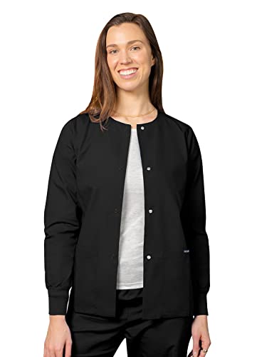 Adar Universal Damen Pflegebekleidung - Medizinische Rundhals Aufwärmjacke - 602 - Black - XXS von Adar Uniforms