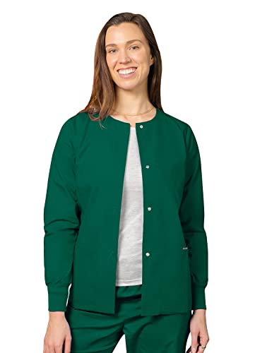 Adar Universal Damen Pflegebekleidung - Medizinische Rundhals Aufwärmjacke - 602 - Hunter Green - XL von Adar Uniforms