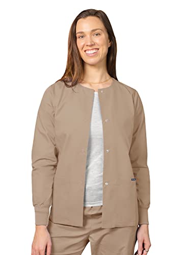 Adar Universal Damen Pflegebekleidung - Medizinische Rundhals Aufwärmjacke - 602 - Khaki - XL von Adar Uniforms