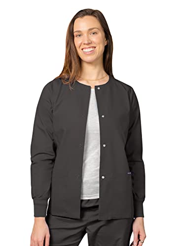 Adar Universal Damen Pflegebekleidung - Medizinische Rundhals Aufwärmjacke - 602 - Pewter - 2X von Adar Uniforms