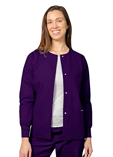 Adar Universal Damen Pflegebekleidung - Medizinische Rundhals Aufwärmjacke - 602 - Purple - XXS von Adar Uniforms