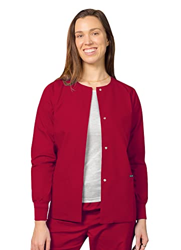 Adar Universal Damen Pflegebekleidung - Medizinische Rundhals Aufwärmjacke - 602 - Red - XS von Adar Uniforms