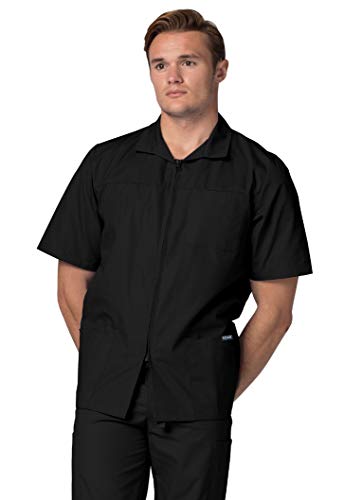 Adar Universal Herren Pflegebekleidung - Kurzärmelige Jacke mit Reißverschluss - 607 - Black - 5X von Adar Uniforms