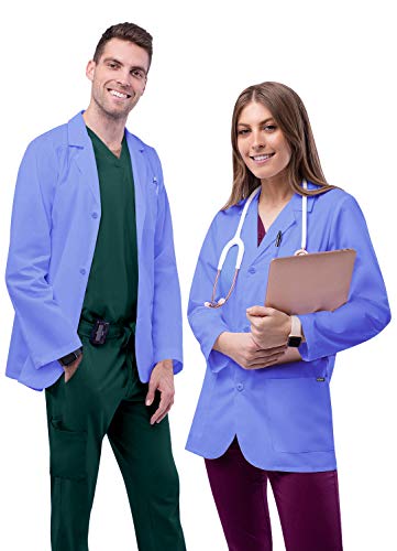 Adar Universal Unisex-Laborkittel - Klassischer 79 cm Arztkittel - 805 - Ceil Blue - 5X von Adar Uniforms