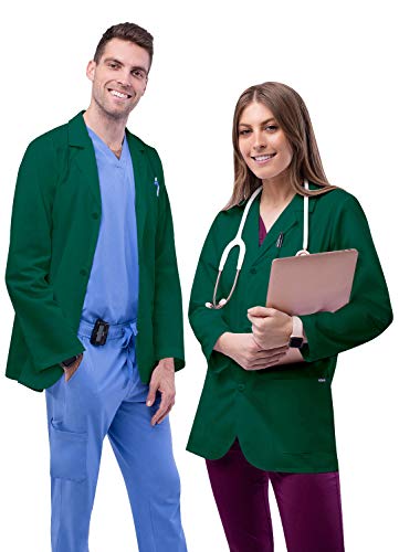 Adar Universal Unisex-Laborkittel - Klassischer 79 cm Arztkittel - 805 - Hunter Green - XXS von Adar Uniforms