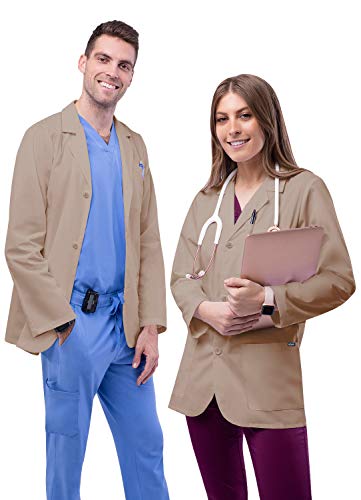 Adar Universal Unisex-Laborkittel - Klassischer 79 cm Arztkittel - 805 - Khaki - 3X von Adar Uniforms