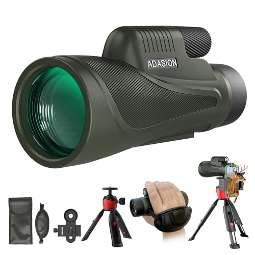 12x56 Hochauflösendes Monokular mit Smartphone-Adapter, verbessertem Stativ, Handschlaufe - Hochleistungs monokular, leichtes Monokular mit klarem Sehfeld 12x56 Hochauflösendes Monokular mit Smartphone-Adapter, verbessertem Stativ, Handschlaufe - Hochleistungs monokular, leichtes Monokular mit klarem Sehfeld von Adasion