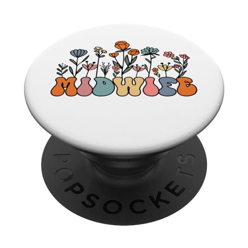 Hebamme Wildblumen, Vintage Retro Floral Doula PopSockets Klebender PopGrip Hebamme Wildblumen, Vintage Retro Floral Doula PopSockets Klebender PopGrip von Addictive Designs Medical Merch