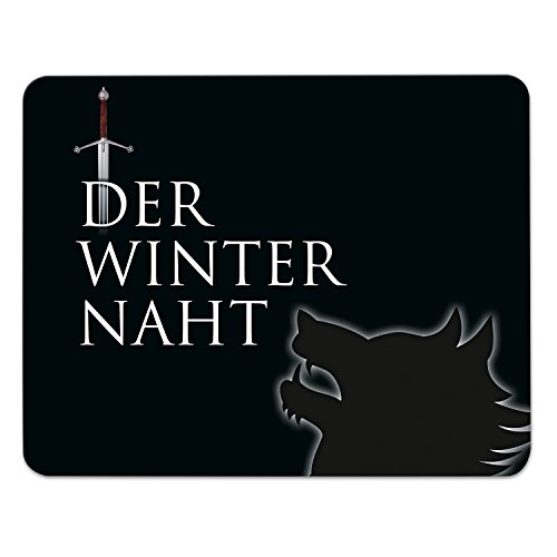 ADDIES "Der Winter naht" Mousepad GAME OF THRONES 240mmx190mm mit Motiv.schönes Mauspad Motiv in feiner Cellophan Geschenk-Verpackung mit Kautschuk Untermaterial. Motiv 3 von Addies-Shop