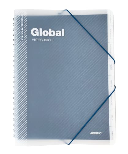 ADDITIO - Global Ordner für Lehrer | Bewertung | Terminplaner | Nachhilfe, Meetings | Größe 24 x 32 cm | Spanisch | Blau von Additio