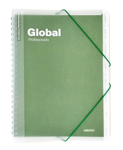 ADDITIO - Globaler Ordner für Lehrer | Assessment | Tagebuch | Tutoring Meetings | Größe 24 x 32 cm | Spanisch | Grün von Additio