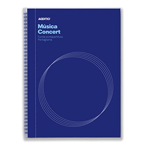 Additio Konzertmusik-Notizbuch, 12 Pentagramm, 9 mm, mit 20 transparenten Hüllen, Dunkelblau von Additio