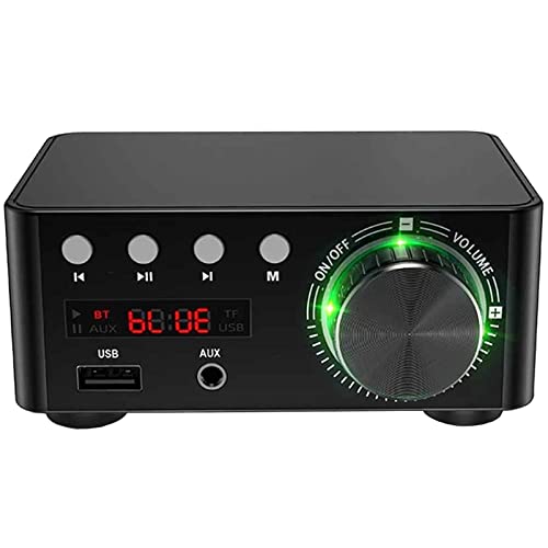 Adeept Mini Bluetooth 5.0 Verstärker Hi-Fi Stereo Klasse D TPA3116 Digitaler Verstärker 50W x 2 Home Lautsprecher Audio Auto Marine Musik Player TF USB AUX IN (Schwarz) von Adeept