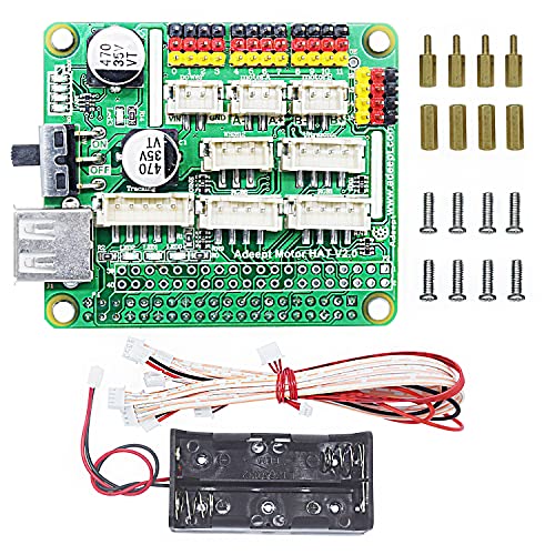 Adeept Motor HAT Kit Smart Robot Car Driver Robot Expansion Board for Raspberry Pi 4 Model B/3B+/3B/2B/B+/ L298P DC Motor Drive/PCA9685 16 Kanal 12-Bit PWM Servomotor Driver von Adeept