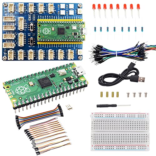 Adeept Raspberry Pi Pico Erweiterungsset mit vorgelötetem Pico, Raspberry Pi Pico Erweiterungsplatine, Pico Starter Kit mit Steckplatine und Starterkabeln,Raspberry Pi Pico Expansion Board von Adeept