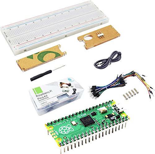 Adeept Raspberry Pi Pico Starter Kit Pico Microcontroller Board mit Pre-soldered Headers Based On Raspberry Pi RP2040 +Breadboard + Protective Acrylic Case + Jumper Wires von Adeept