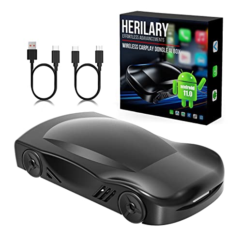 Adelagnes C6 Wireless CarPlay Adapter for iPhone Android 3 in 1,Kabelloses Carplay Adapter AI Box mit Android Auto Drahtlos mit Netflix YouTube,Plug&Play Geeignet für Autos mit CarPlay Funktion von Adelagnes