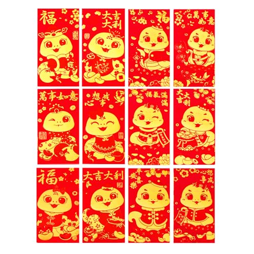 LMSHOWOWO 36PCS 2024 Dragon Year Chinese Red Envelopes, 2024 Chinese New Year Red Envelopes, Hong Bao Red Packets Lucky Money Envelope for Spring Festival Wedding Birthday (Cute 36 Styles, Large)F von Adelagnes