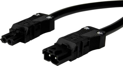 Adels-Contact 14876230 Netz-Anschlusskabel Netz-Stecker - Netz-Buchse Gesamtpolzahl: 2 Schwarz 3.00m von Adels-Contact