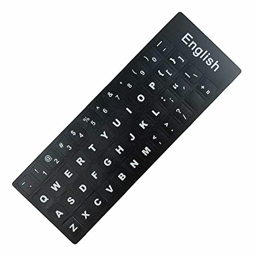 AdesiviTastiera.it - Aufkleber Buchstaben USA Tastatur Hintergrund schwarz weiße Buchstaben von AdesiviTastiera.it
