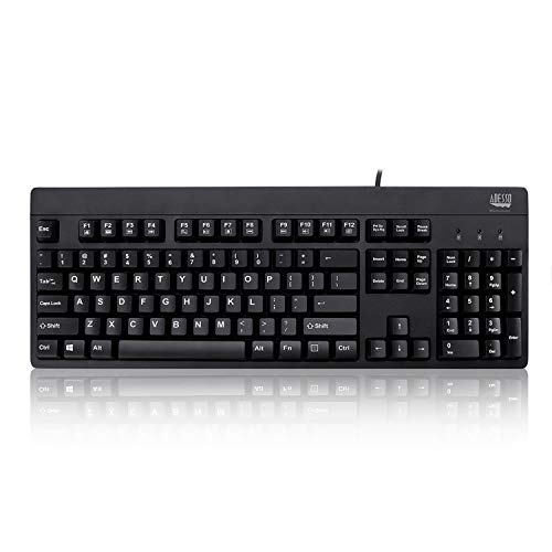 Adesso Easy Touch AKB-630UB Antimikrobielle wasserdichte Tastatur (630UB), Schwarz, 18.40in. x 7.60in. x 1.80in. von Adesso