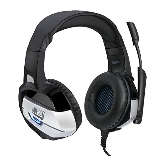 Adesso Xtream G2 Gaming-Kopfhörer mit Mikrofon mit Geräuschunterdrückung und LED-Beleuchtung für PC, PS4, Xbox, Nintendo Switch und Laptops von Adesso