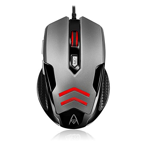 Adesso iMouse X1 Gaming-Maus mit 6 Tasten, optisch, ergonomisch, mit 1,8 m langem USB-Kabel und 4 DPI-Switch von Adesso