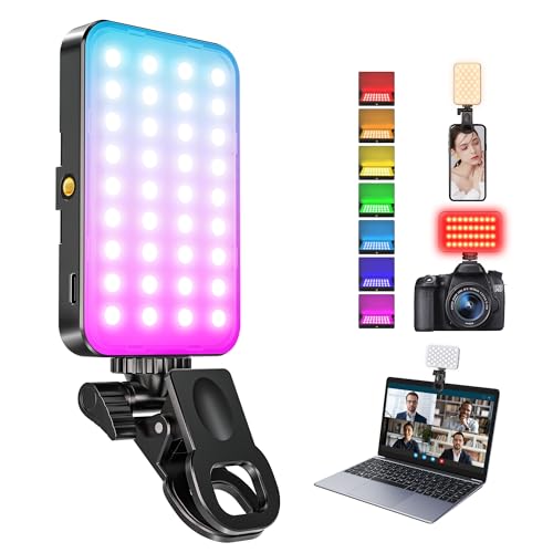 106 LED Selfie Handy Licht, 3000K–7000K 2200mAh Handylicht mit Clip & Kamera Adapter für Make-up/Vlogs/Fotografie/Streaming, 44 RGB Modi Dimmbare Tragbares Videolicht für Phone, iPhone, iPad, Laptop 106 LED Selfie Handy Licht, 3000K–7000K 2200mAh Handylicht mit Clip & Kamera Adapter für Make-up/Vlogs/Fotografie/Streaming, 44 RGB Modi Dimmbare Tragbares Videolicht für Phone, iPhone, iPad, Laptop von Adewalk