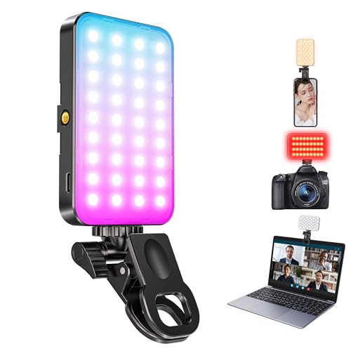 Selfie Licht mit Clip, 106 LED Videolicht Dimmbare 3000K-7000K Handylicht mit 44 RGB-Modi für Make-up/Vlogs/Videoanrufe/Fotografie, Rechargeable Akkus Kamera Licht für Phone, iPad, Laptop Selfie Licht mit Clip, 106 LED Videolicht Dimmbare 3000K-7000K Handylicht mit 44 RGB-Modi für Make-up/Vlogs/Videoanrufe/Fotografie, Rechargeable Akkus Kamera Licht für Phone, iPad, Laptop von Adewalk