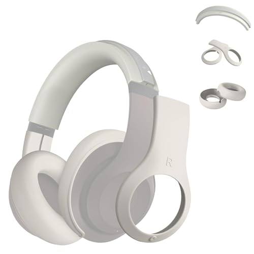 3-in-1 Studio Pro Silikon-Schutzhülle-Set, kratzfeste Ohrpolster-Abdeckung, Kopfband-Abdeckung für Beats Studio Pro Kopfhörer, Studio Pro weiches Silikon-Schutzzubehör (gebrochenes Weiß) von Adhiper