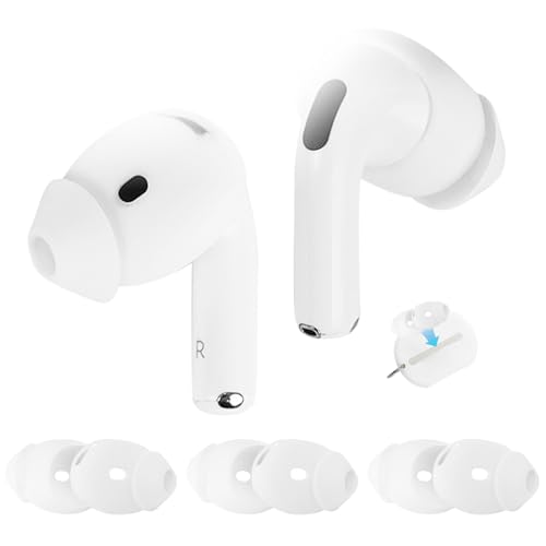 Adhiper 3 Paar Ohrstöpsel für Airpods 4 Ohrhörer [zusätzliche Aufbewahrungstasche] rutschfeste Silikon-Ohrstöpsel, kratzfest, Sporthaut-Zubehör für Apple Airpods 4. Generation [nicht in die Hülle von Adhiper