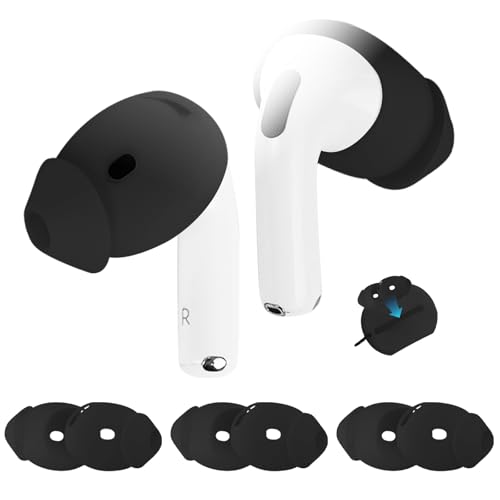 Adhiper 3 Paar Ohrstöpsel für Airpods 4 Ohrhörer [zusätzliche Aufbewahrungstasche] rutschfeste Silikon-Ohrstöpsel, kratzfest, Sporthaut-Zubehör für Apple Airpods 4. Generation [nicht in die Hülle von Adhiper