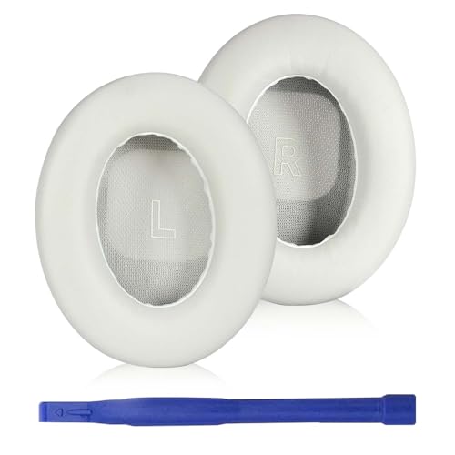 Adhiper Ersatz-Ohrpolster für Bose QuietComfort (QC) Ultra Wireless Kopfhörer, Ohrpolster mit weichem Proteinleder, hochdichter Geräuschunterdrückungsschaum (Weiß) von Adhiper
