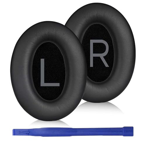 Adhiper Ersatz-Ohrpolster für Bose QuietComfort 45 (QC45)/QuietComfort SE (QC SE)/New Quiet Comfort Wireless Kopfhörern, Ohrpolster mit Weicherem Protein-Leder, Geräuschisolierendem Schaum (Schwarz) von Adhiper