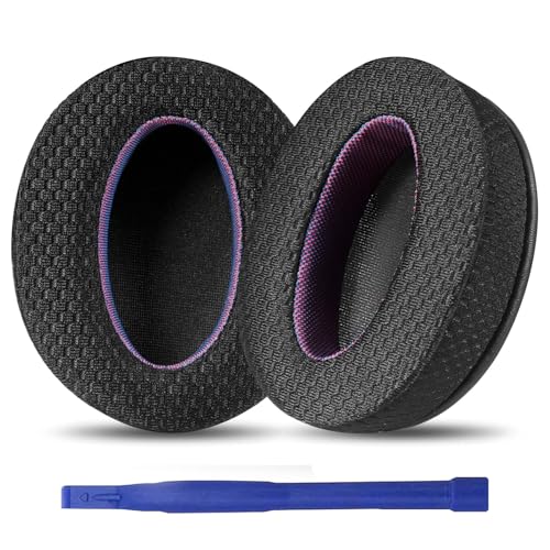 Adhiper Ersatz-Ohrpolster fürSony WH-XB900N, WH-CH720N, WH-CH710N, WH-CH700N, MDR-RF895RK Kopfhörer, Ohrpolster mit Verbessertem Mesh-Gewebe und Komfortschaumstoff, Schwarz & Lila Sonderedition von Adhiper